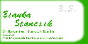 bianka stancsik business card